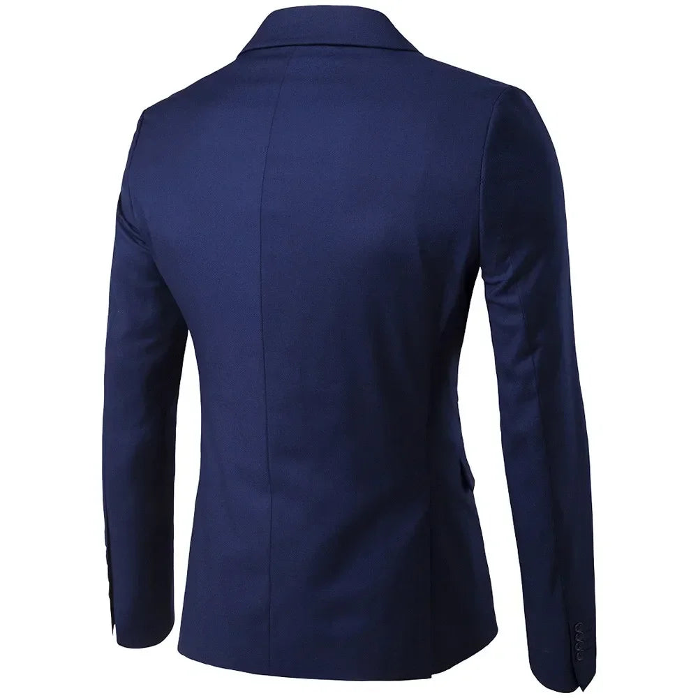 Ternos masculinos elegantes, 3 peças, 2 conjuntos de blazers, jaquetas, coletes, calças, luxo, clássico, 2025, casacos formais, trajes coreanos