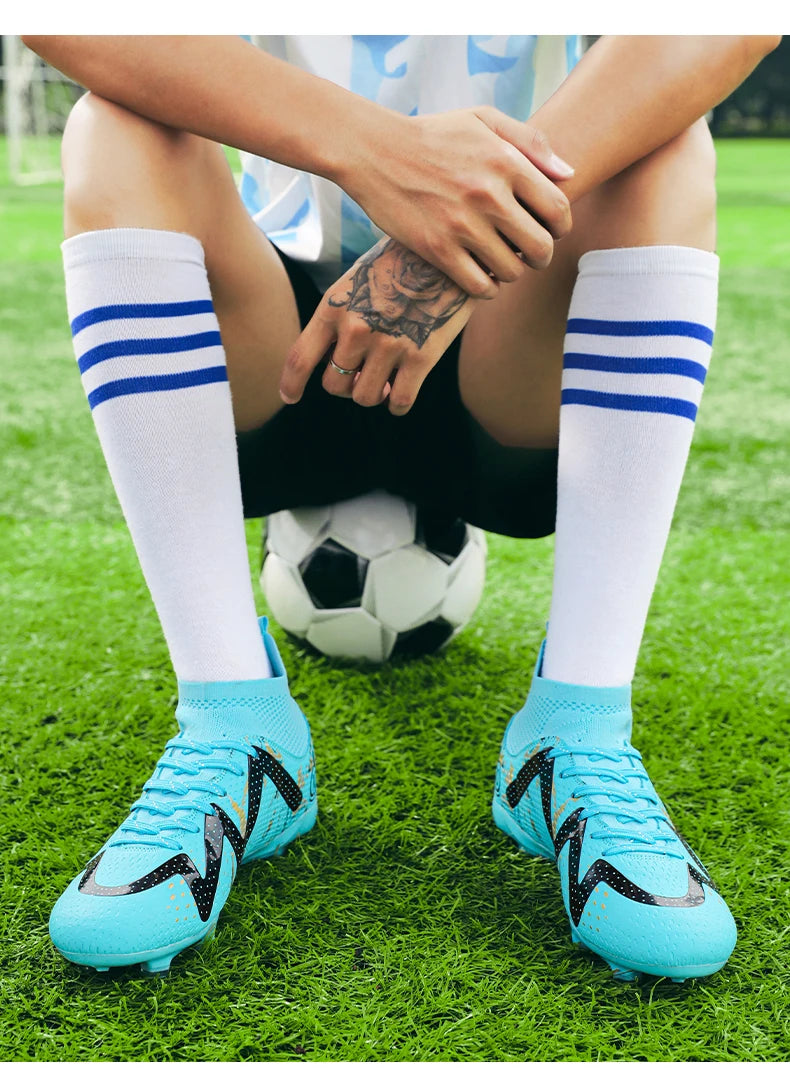 Chuteiras de futebol masculinas 2024, tamanho grande, ultraleves, tênis para meninos, antiderrapantes, chuteiras de futebol AG/TF, botas de cano curto unissex