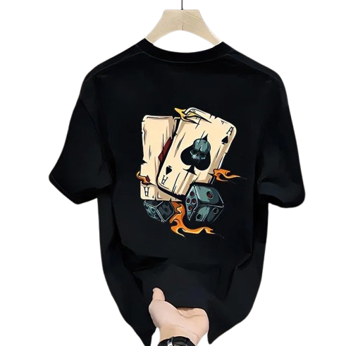 Camisa masculina de manga curta estampada em algodão, nova moda 2025, casual, gola redonda, 100% algodão