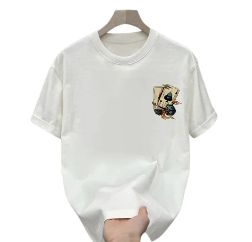 Camisa masculina de manga curta estampada em algodão, nova moda 2025, casual, gola redonda, 100% algodão