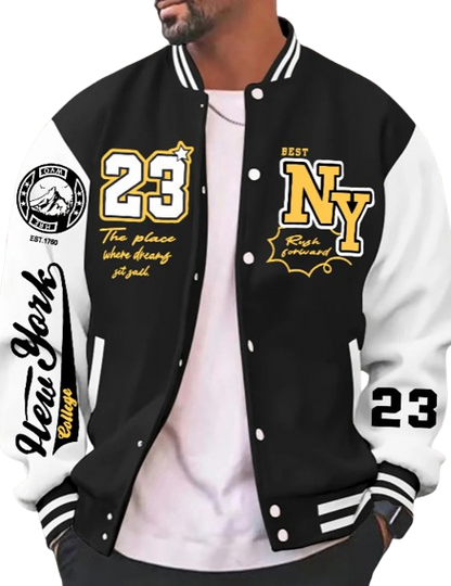 O lugar onde os sonhadores conseguiram uniforme de beisebol, moletom com capuz número da sorte 23, forro de pele, jaqueta americana masculina, primavera/outono, tops