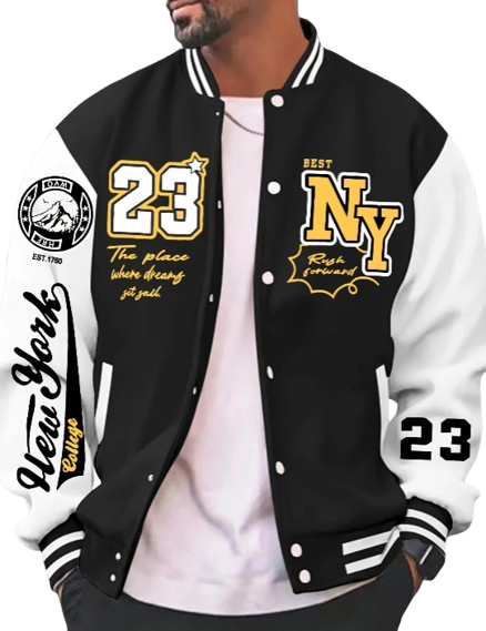 O lugar onde os sonhadores conseguiram uniforme de beisebol, moletom com capuz número da sorte 23, forro de pele, jaqueta americana masculina, primavera/outono, tops