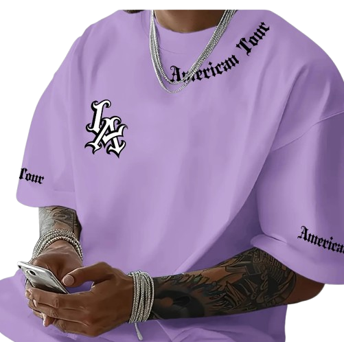 Camiseta esportiva casual com estampa de letras LA, manga curta, unissex, casual, uso diário, camiseta masculina