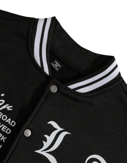 Jaqueta de beisebol masculina Manfinity EMRG com estampa simples e manga comprida para uso diário, jaqueta masculina, roupas masculinas, jaquetas para homens